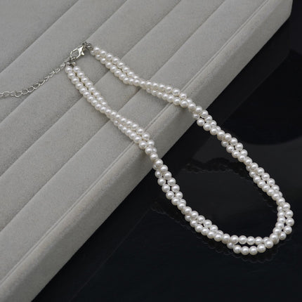 Multi layers women choker Pearl Necklace Round Twisted - FASHION SHEGOODS LLC