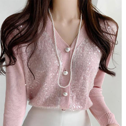 Imitation Long Glass Pearl Necklace - FASHION SHEGOODS LLC