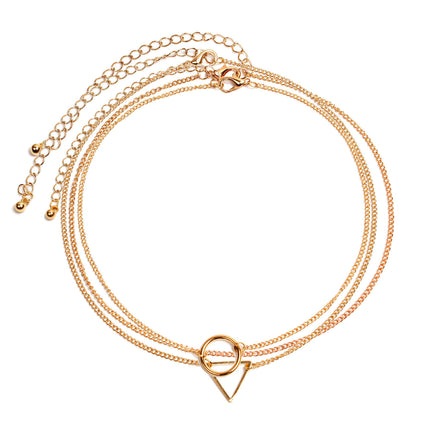 Round Charm Layered Necklace for Women