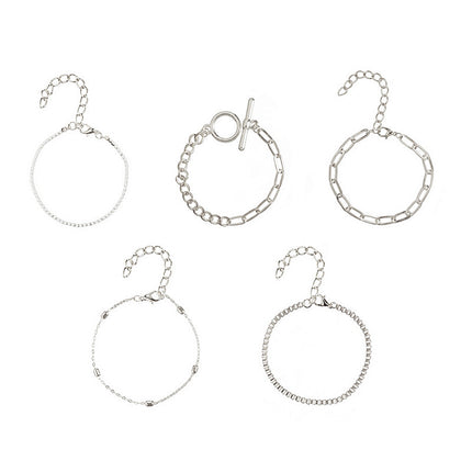 Multi-layer Rhinestone Chain Geometric Hollow Heart Bracelet