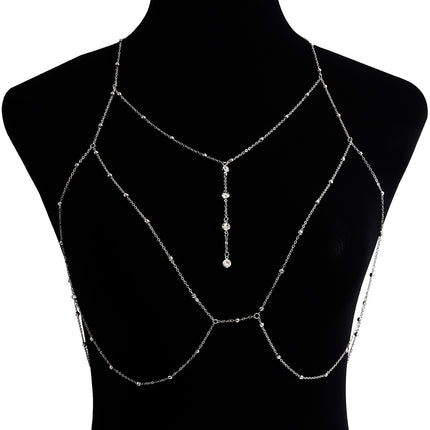 Sexy Body Chain Fashion Rhinestone Belly Party Beach Bra Chain