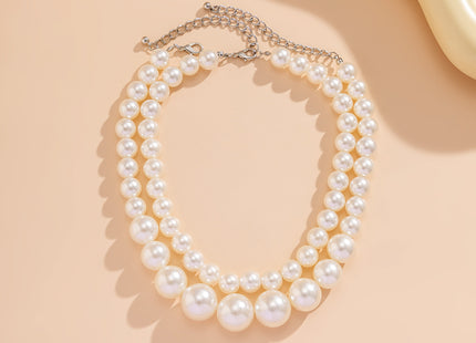 New Fashion Necklace Double-layer Pearl Choker Necklace Pearl Beaded Necklace