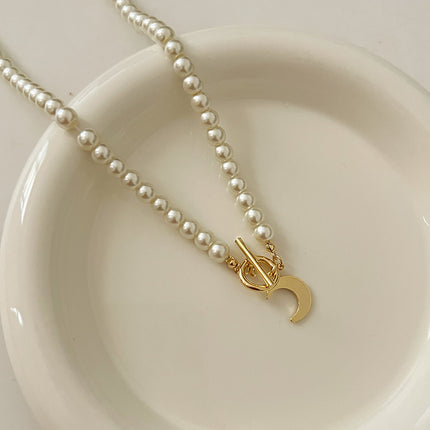 Moon Pearl Necklaces for Women Moon Pendant Baroque - FASHION SHEGOODS LLC