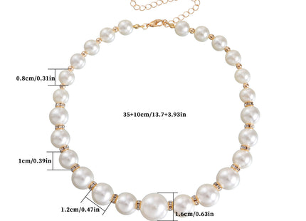 Handmade Big Chunky White Pearl Choker Necklace for Women