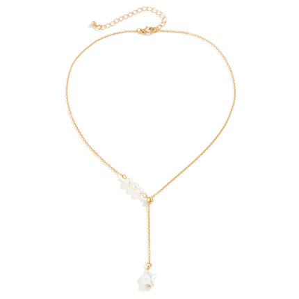 Vintage Star Necklace Pearl Tassel Pendant Necklace