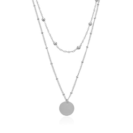 Bohemian Layered Necklace Round Coin Pendant Necklace