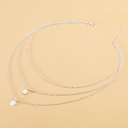 Disc Necklace Layered Round Necklace