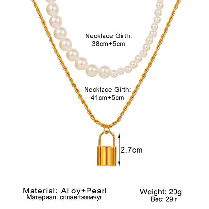 Heart Star Charm Paperclip Chain Choker Necklace Layered Lock Pendant - FASHION SHEGOODS LLC