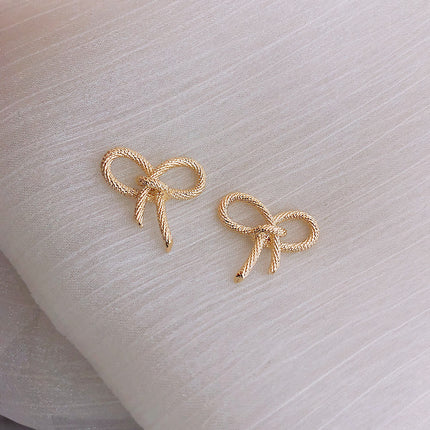Rope Knot Knotted Ribbon Bow Earrings