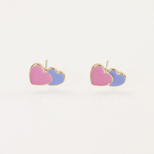 Double Heart Stud Earring
