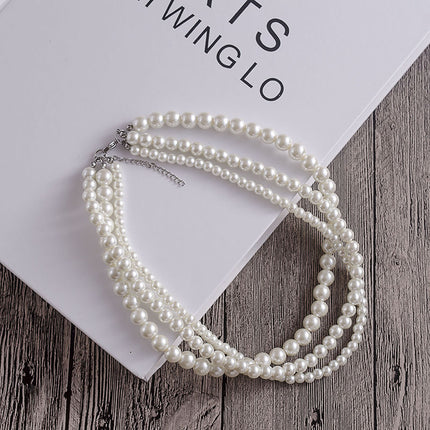 Multilayer Simulated Pearl Choker Necklace for Women - FASHION SHEGOODS LLC