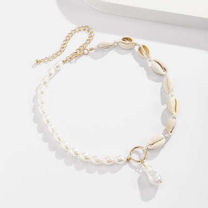 Handmade Women Pearl Necklace Natural Shell Necklace Jewelry - FASHION SHEGOODS LLC