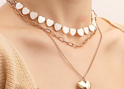 Baroque Style Imitation Pearl Peach Heart Necklace