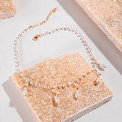 Exaggerated Large Round Pearl Bead Pendant Clavicle Necklace