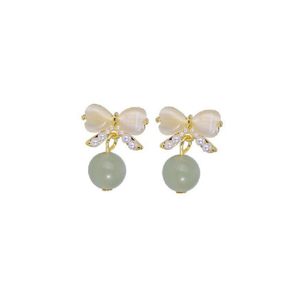 Opal Bow Stud Earring - FASHION SHEGOODS LLC