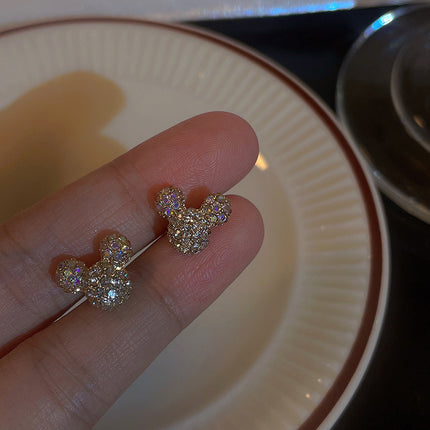 Full Rhinestone Mouse Stud Earrings - FASHION SHEGOODS LLC