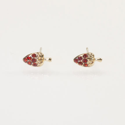 Rhinestone Strawberry Stud Earrings