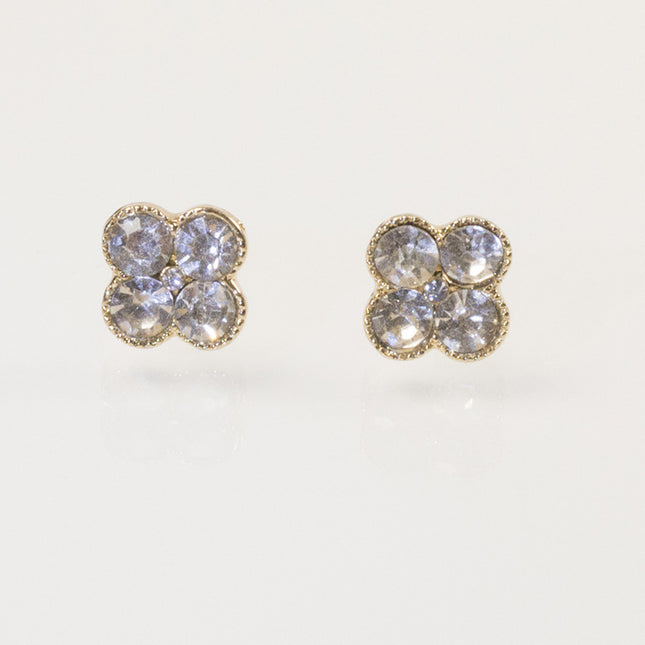 Lucky Rhinestone Four Leaf Clover Earring