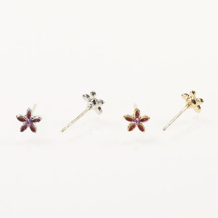 Spring flower stud earrings set