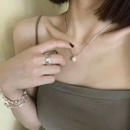 Plain Bead Chain Necklace Wholesale Pearl Pendant