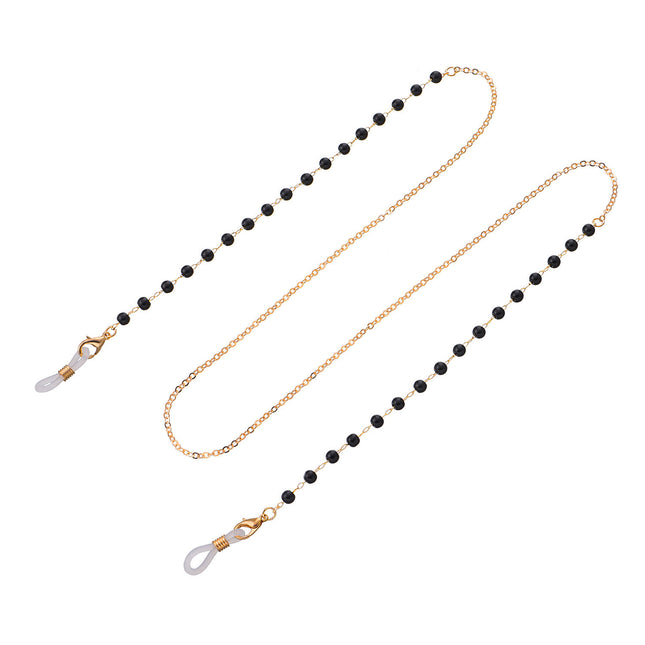 Simple Fashion Black Bead Glasses Chain