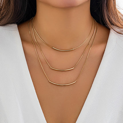 Layered Choker Necklaces Handmade Coin Tube Star Pendant Multilayer Necklaces