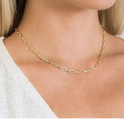 Dainty Paper clip Link Chain Necklace Bracelet