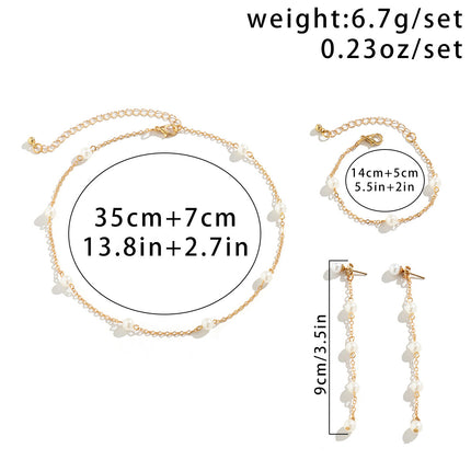 Small Imitation Pearl Beads Chains Necklaces/Earrings/Bracelets Sets