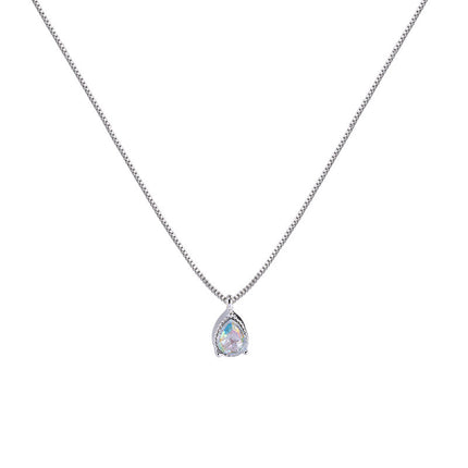Water Drop Crystal Stone Pendant Necklace