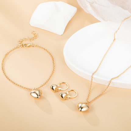 Heart Earrings Necklaces Jewelry Set - FASHION SHEGOODS LLC