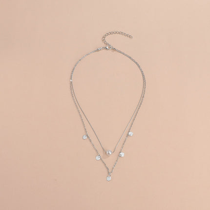 Double Link Chain Round Coin Collar Collier Women Necklaces
