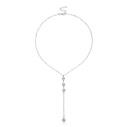Long Chain Zircon Charm Necklace for Women