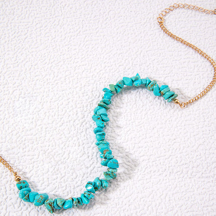 Bohemian Natural Stone Bead Choker Irregular Gravel Stone Necklace