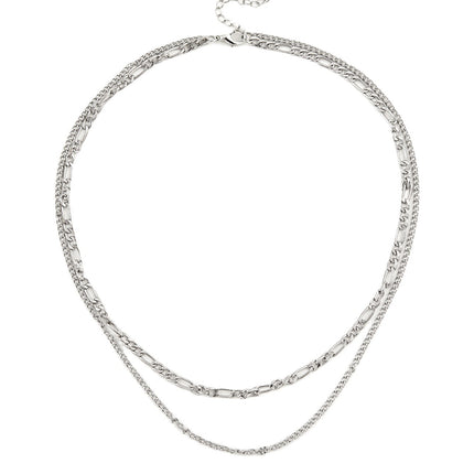 Double Layer Paper Clip Chain Necklace