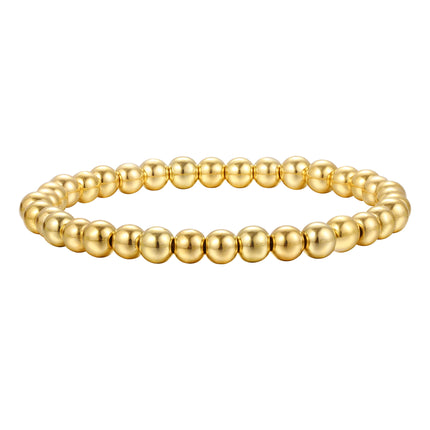 Stackable Stretch Elastic CCB Gold Bead Layered Bracelets