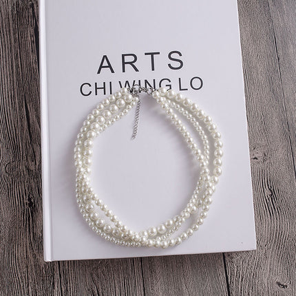 Multilayer Simulated Pearl Choker Necklace for Women - FASHION SHEGOODS LLC