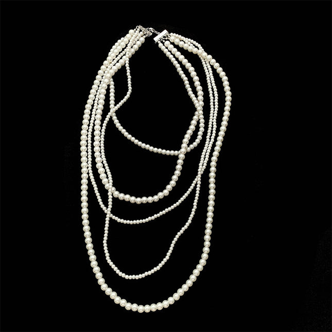 Simple Multi-layer Pearl Women's Necklace Long