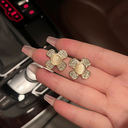 Rhinestone Floral Stud Earrings