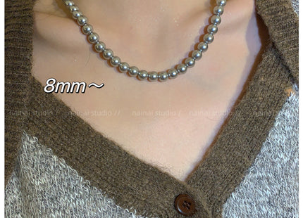 Gray Glass Pearl Fashion Necklaces for Gift