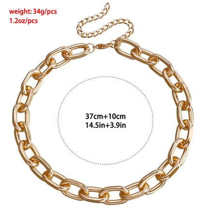 Metal Alloy Thick Chain Choker Necklace