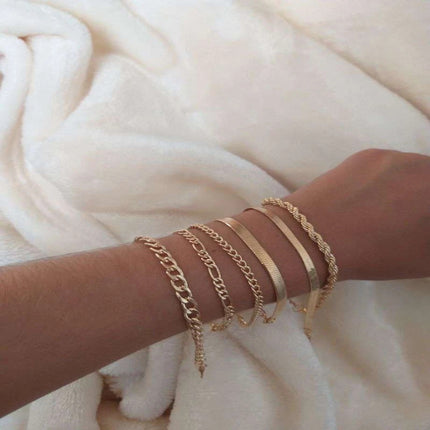 Cuban Chain Hip Hop Bracelet Set