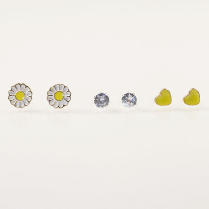 Daisy flower stud earrings set
