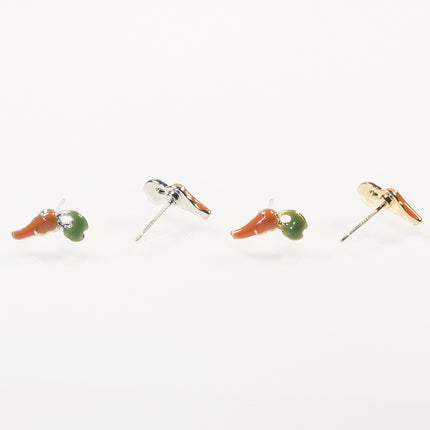 Carrot flower stud earrings set