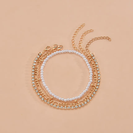 Rhinestone Crystal Beaded Chain Tennis Link Anklet Jewelry