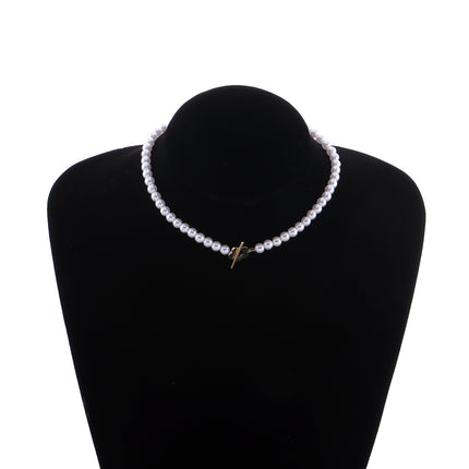 Bohemian Style OT Buckle Flower Shape Pearl Choker Necklace