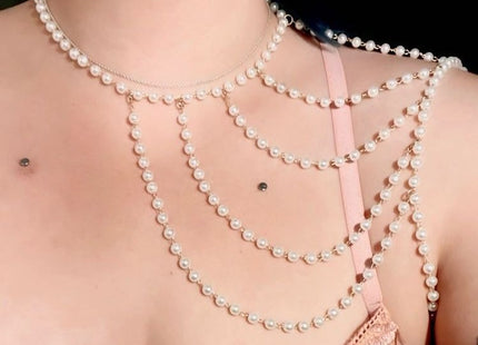Tassel Chest Sexy Layer Pearl Body Chain