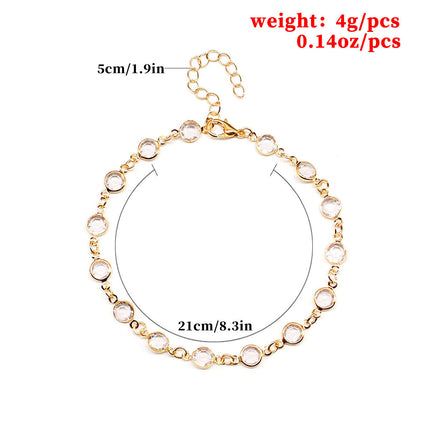 Crystal Stone Chain Anklet Jewelry