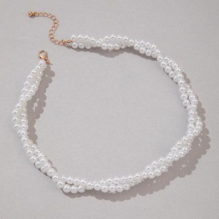 New Fashion Imitation Pearl Twist Necklace - FASHION SHEGOODS LLC