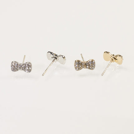 Crystal Rhinestone Bow Knot Stud Earrings