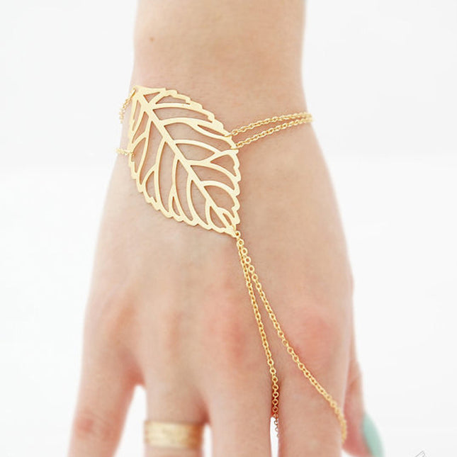 Charm Hollow Leaves Slave Chain Bracelet